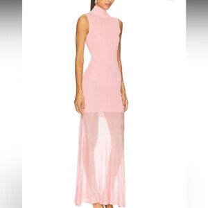 New | Seroya Amine Knit Maxi Dress in Coral Blush Small